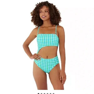 NWT One Piece Bandeau cut out Swimsuit size Large